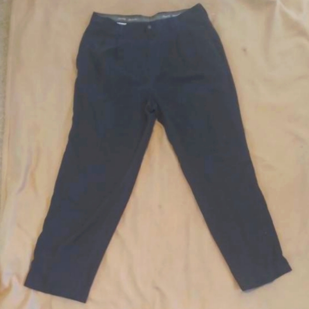 Tommy Bahama Men's Black Silk Pleated Dress Pants
